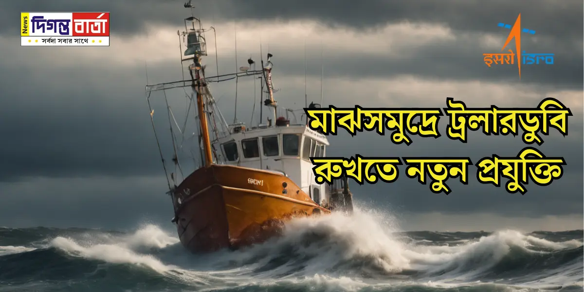 fishing trawler in stormTwo way communication' device is coming with the help of ISRO